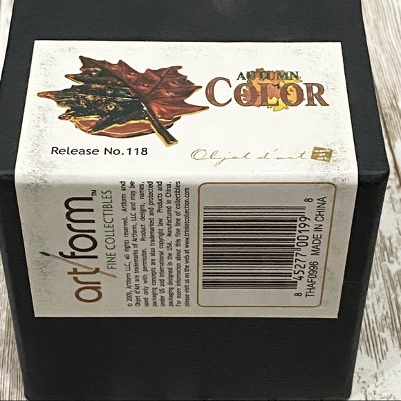 Retired Objet d’Art Autum Fall Maple Leaf Trinket - Picture 8 of 12